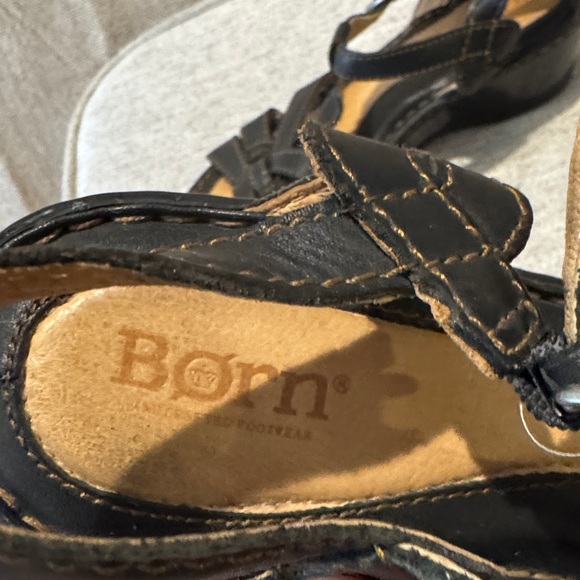 Born Black Leather Strappy Sandals - Picture 2 of 5